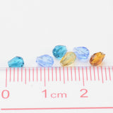 Transparent Glass Beads, Faceted, teardrop, Mixed Color, 5x3mm, Hole: 1mm, 50pc/Set