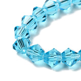 Imitation Austrian Crystal 5301 Bicone Beads, Faceted Glass Beads Strands, Light Sky Blue, 6x6mm, Hole: 1.2mm, about 47~48pcs/strand, 10.24 inch~10.43 inch(26~26.5cm)