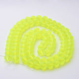 Transparent Glass Bead Strands, Frosted, Round, Green Yellow, 10mm, Hole: 1.3~1.6mm, about 80pcs/strand, 31.4 inch