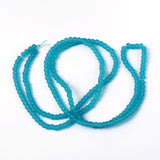 Transparent Glass Bead Strands, Frosted, Round, Dark Turquoise, 4mm, Hole: 1.1~1.6mm, about 200pcs/strand, 31.4 inch