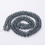 Transparent Glass Bead Strands, Frosted, Round, Gray, 8mm, Hole: 1~1.6mm, about 99pcs/strand, 31.4 inch