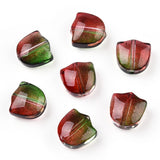 Spray Painted Transparent Glass Beads, Tulip Flower, Mixed Color, 9x9x5.5mm, Hole: 1mm, 50pc/Set