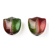 Spray Painted Transparent Glass Beads, Tulip Flower, Mixed Color, 9x9x5.5mm, Hole: 1mm, 50pc/Set