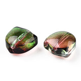 Spray Painted Transparent Glass Beads, Tulip Flower, Mixed Color, 9x9x5.5mm, Hole: 1mm, 50pc/Set