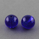 Drawbench Transparent Glass Beads Strands, Spray Painted, Round, Medium Blue, 6mm, Hole: 1.3~1.6mm, about 133pcs/strand, 31.4 inch