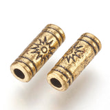 Tibetan Style Beads, Zinc Alloy Beads, Lead Free & Nickel Free & Cadmium Free, Antique Golden, 9.5x3.5mm, Hole: 1.5mm., 50pc/Set