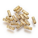 Tibetan Style Beads, Zinc Alloy Beads, Lead Free & Nickel Free & Cadmium Free, Antique Golden, 9.5x3.5mm, Hole: 1.5mm., 50pc/Set