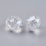 Glass Beads, Pearl Luster Plated, Crystal Suncatcher, Faceted Rondelle, Clear, 16x12mm, Hole: 1mm, 10pc/Set
