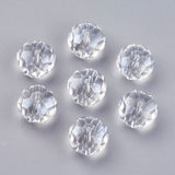 Glass Beads, Pearl Luster Plated, Crystal Suncatcher, Faceted Rondelle, Clear, 16x12mm, Hole: 1mm, 10pc/Set