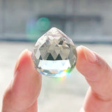 Clear Faceted Ball-Shaped Glass Pendants, Crystal Suncatcher, 20mm in diameter, 23mm thick, hole:2mm, 5pcs/Set