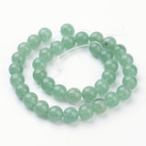 Natural Gemstone Beads Strands, Round, Green Aventurine, about 10mm in diameter, hole: 1mm, 39pcs/strand, 15.5 inch