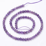 Amethyst Strands, Round, about 84~88pcs/strand, 15.3 inch, 4mm in diameter, hole: 0.8mm