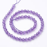 15~16 inch Round Gemstone Strand, Amethyst, 6mm in diameter, hole: about 0.8mm