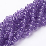 15~16 inch Round Gemstone Strand, Amethyst, 6mm in diameter, hole: about 0.8mm