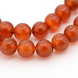 Natural Carnelian Beads Strands, Dyed, Round, 8mm, Hole: 1mm, about 49pcs/strand, 15~16 inch