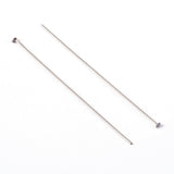 Platinum Color Brass Flat Head Pins Fit Jewelry Making Findings, Cadmium Free & Nickel Free & Lead Free, Size: about 0.75~0.8mm thick, 5.0cm long, head: 2mm, 50pc/Set