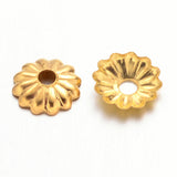 Golden Iron Flower Bead Caps, 5x1.5mm, Hole: 1mm, about 330pcs/10g