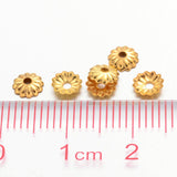 Golden Iron Flower Bead Caps, 5x1.5mm, Hole: 1mm, about 330pcs/10g