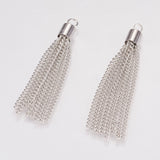 Iron Chain Tassel Pendants, Platinum, 53.5x6mm, Hole: 3.6mm, 5pc/Set