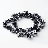 Non-Magnetic Synthetic Hematite Beads Strands, Chip, Black, Size: about 5~8mm, hole: 0.8mm, 125pcs/strand, 16 inch