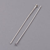 Jewelry Findings, Cadmium Free & Lead Free, Iron Flat Head Pins, Silver, 45x0.75~0.8mm, 20 Gauge, about 510pcs/100g, Head: 2mm
