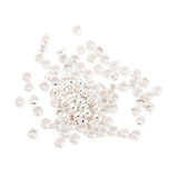 Brass Crimp Beads, Silver Color Plated, about 2.5mm in diameter, hole: 1.2mm, about 450~500pcs/10g, 10g/Set