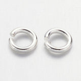 Brass Jump Rings, Cadmium Free & Lead Free, Open Jump Rings, Silver Color Plated, 20 Gauge, 4x0.8mm, Inner Diameter: 2.4mm, about 1100pcs/50g