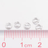 Brass Jump Rings, Cadmium Free & Lead Free, Open Jump Rings, Silver Color Plated, 20 Gauge, 4x0.8mm, Inner Diameter: 2.4mm, about 1100pcs/50g