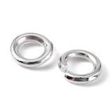 Brass Open Jump Ring Jewelry Components, Cadmium Free & Lead Free, Silver Color Plated, 18 Gauge, 5x1mm, Inner Diameter: 3mm, about 120pcs/10g, 10g/Set