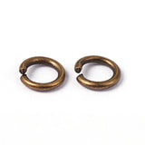 90pcs Antique Bronze Brass Jump Rings, Cadmium Free & Lead Free, Open Jump Rings, 18 Gauge, 6x1mm, Inner Diameter: 4mm, about 90pcs/10g, 10g/Set