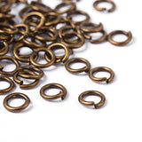 90pcs Antique Bronze Brass Jump Rings, Cadmium Free & Lead Free, Open Jump Rings, 18 Gauge, 6x1mm, Inner Diameter: 4mm, about 90pcs/10g, 10g/Set