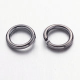 90pcs Brass Jump Rings, Cadmium Free & Lead Free, Open Jump Rings, Gunmetal, 18 Gauge, 6x1mm, Inner Diameter: 4mm, about 90pcs/10g