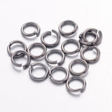 90pcs Brass Jump Rings, Cadmium Free & Lead Free, Open Jump Rings, Gunmetal, 18 Gauge, 6x1mm, Inner Diameter: 4mm, about 90pcs/10g