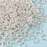 90pcs Silver Color Plated Brass Jump Rings, Cadmium Free & Lead Free, Open Jump Rings, 18 Gauge, 6x1mm, Inner Diameter: 4mm, about 90pcs/10g, 10g/Set