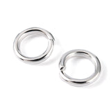 90pcs Silver Color Plated Brass Jump Rings, Cadmium Free & Lead Free, Open Jump Rings, 18 Gauge, 6x1mm, Inner Diameter: 4mm, about 90pcs/10g, 10g/Set