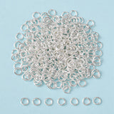 90pcs Silver Color Plated Brass Jump Rings, Cadmium Free & Lead Free, Open Jump Rings, 18 Gauge, 6x1mm, Inner Diameter: 4mm, about 90pcs/10g, 10g/Set