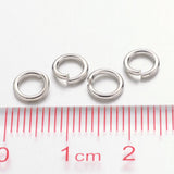 90pcs Open Jump Rings, Brass, Cadmium Free & Nickel Free & Lead Free, Platinum Color, 18 Gauge, 6x1mm, Inner Diameter: 4mm, about 90pcs/10g, 10g/Set