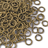 Brass Round Open Jump Rings for Jewelry DIY, Antique Bronze, 18 Gauge, 7x1mm, Inner Diameter: 5mm, about 80pcs/10g