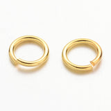 Golden Color Brass Jump Rings, Cadmium Free & Lead Free, Open Jump Rings, 18 Gauge, 7x1mm, Inner Diameter: 5mm, about 80pcs/10g, 10g/Set