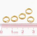 Golden Color Brass Jump Rings, Cadmium Free & Lead Free, Open Jump Rings, 18 Gauge, 7x1mm, Inner Diameter: 5mm, about 80pcs/10g, 10g/Set