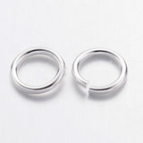 Silver Color Plated Brass Round Jump Ring Jewelry Findings Accessories, Cadmium Free & Lead Free, Open Jump Rings, 18 Gauge, 7x1mm, Inner Diameter: 5mm, about 80pcs/10g, 10g/Set