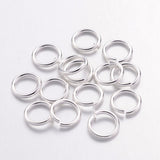 Silver Color Plated Brass Round Jump Ring Jewelry Findings Accessories, Cadmium Free & Lead Free, Open Jump Rings, 18 Gauge, 7x1mm, Inner Diameter: 5mm, about 80pcs/10g, 10g/Set