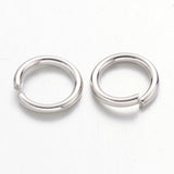 Platinum Plated Brass Round Open Jump Rings for Jewelry DIY, Cadmium Free & Nickel Free & Lead Free, 18 Gauge, 7x1mm, Inner Diameter: 5mm, about 80pcs/10g