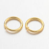 Golden Color Brass Jump Rings, Cadmium Free & Lead Free, Open Jump Rings, 18 Gauge, 8x1mm, Inner Diameter: 6mm, about 430pcs/50g