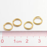 Golden Color Brass Jump Rings, Cadmium Free & Lead Free, Open Jump Rings, 18 Gauge, 8x1mm, Inner Diameter: 6mm, about 430pcs/50g