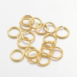 Golden Color Brass Jump Rings, Cadmium Free & Lead Free, Open Jump Rings, 18 Gauge, 8x1mm, Inner Diameter: 6mm, about 430pcs/50g