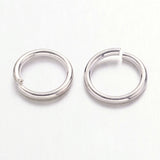 Platinum Color Brass Open Jump Rings, Cadmium Free & Nickel Free & Lead Free, 18 Gauge, 8x1mm, Inner Diameter: 6mm, about 70pcs/10g