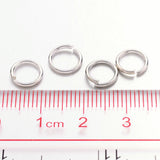 Platinum Color Brass Open Jump Rings, Cadmium Free & Nickel Free & Lead Free, 18 Gauge, 8x1mm, Inner Diameter: 6mm, about 70pcs/10g