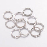 Platinum Color Brass Open Jump Rings, Cadmium Free & Nickel Free & Lead Free, 18 Gauge, 8x1mm, Inner Diameter: 6mm, about 70pcs/10g