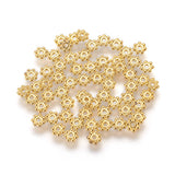 Alloy Daisy Spacer Beads, Metal Findings Accessories for DIY Crafting, Metal Findings for Jewelry Making Supplies, Golden, Lead Free & Cadmium Free, 4x1.5mm, Hole: 1mm, about 140pcs/10g